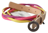Costume National Multicolor Twisted Leather Circle Buckle Belt -   -  Costume National.